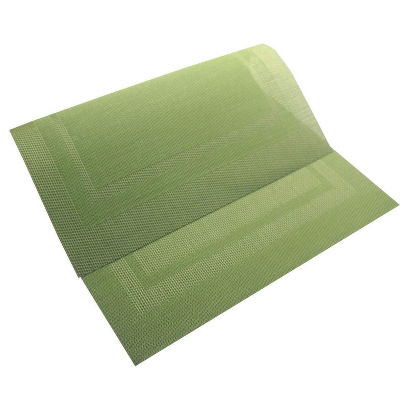 PIGCHCY Heat Insulation Non Slip Plastic Placemats,Washable Easy to Clean Woven Vinyl Kitchen Stain Resistant Placemats for Dining Table Set of 6 (Olive Green) - Image 5